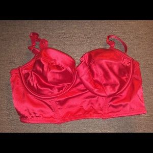 Red bustier bralette / sheer + satin | Forever21